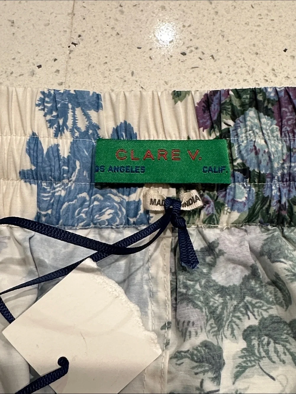 Clare V Blue and Green Floral Mini Skirt - Picture 7 of 9
